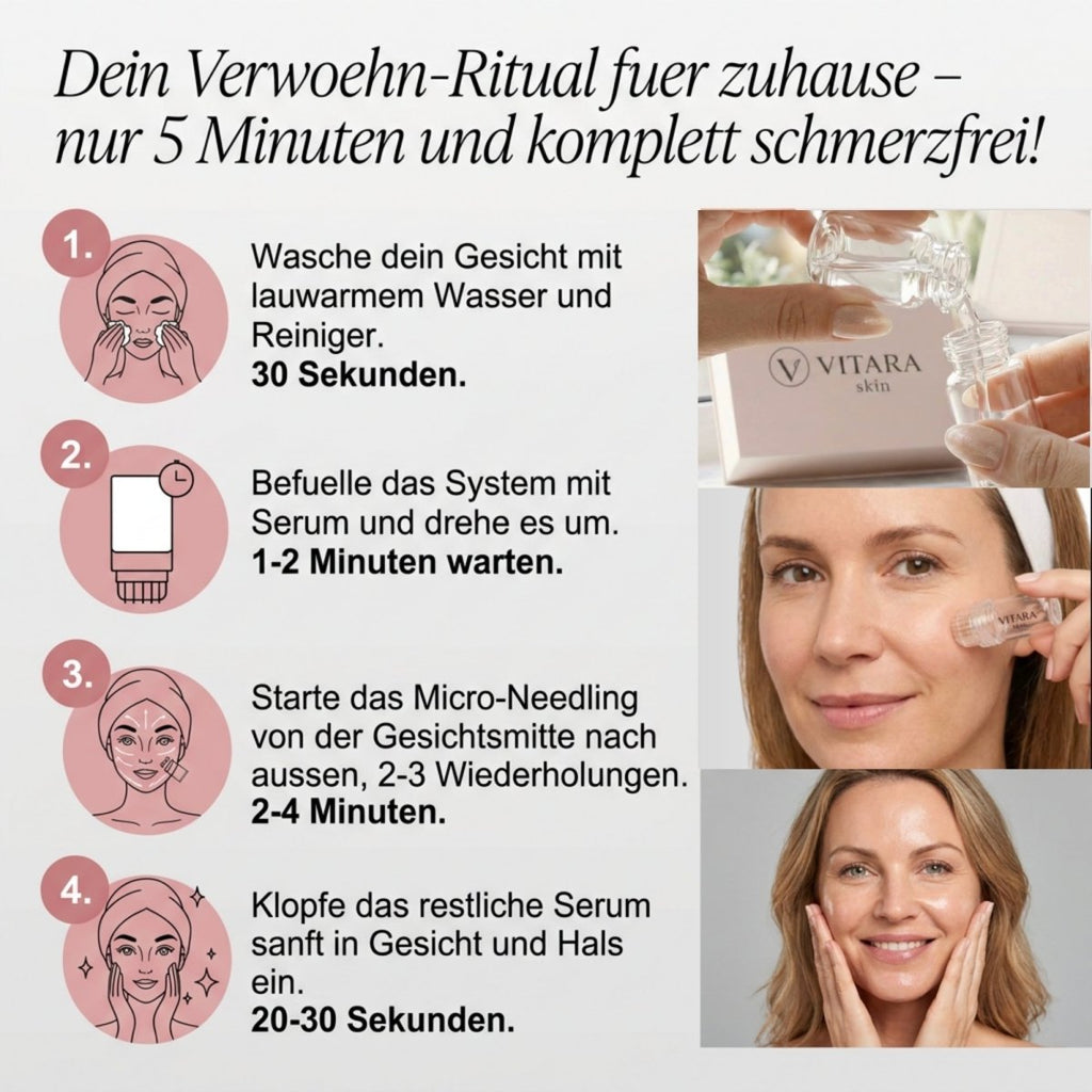 Microneedling Ritual zuhause – 5 Minuten schmerzfrei | VitaraSkin