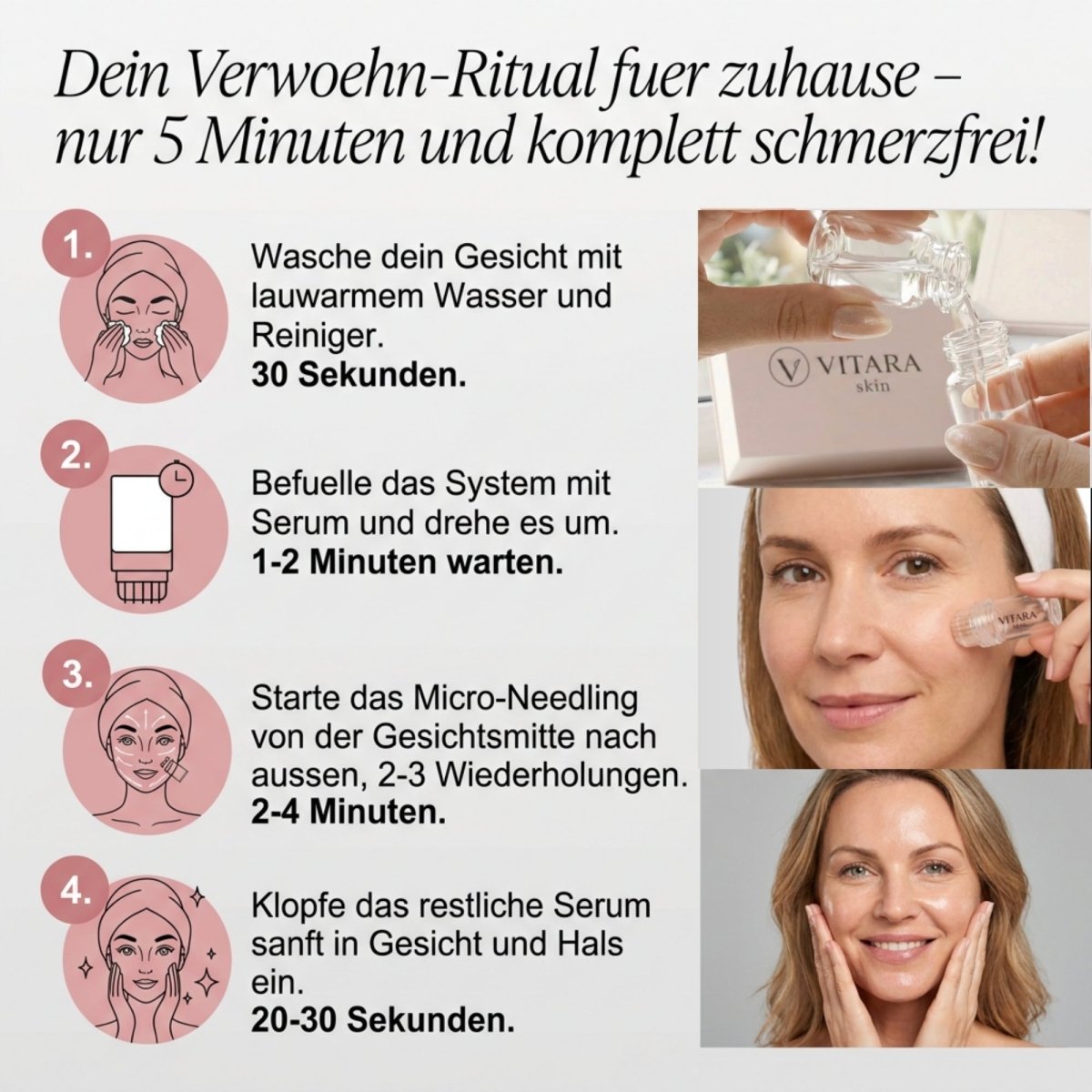 Microneedling Ritual zuhause – 5 Minuten schmerzfrei | VitaraSkin